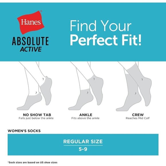✨ Hanes Active Crew Socks Women White Cushioned Absolute Seamless 4-Pairs Socks - Picture 5 of 5